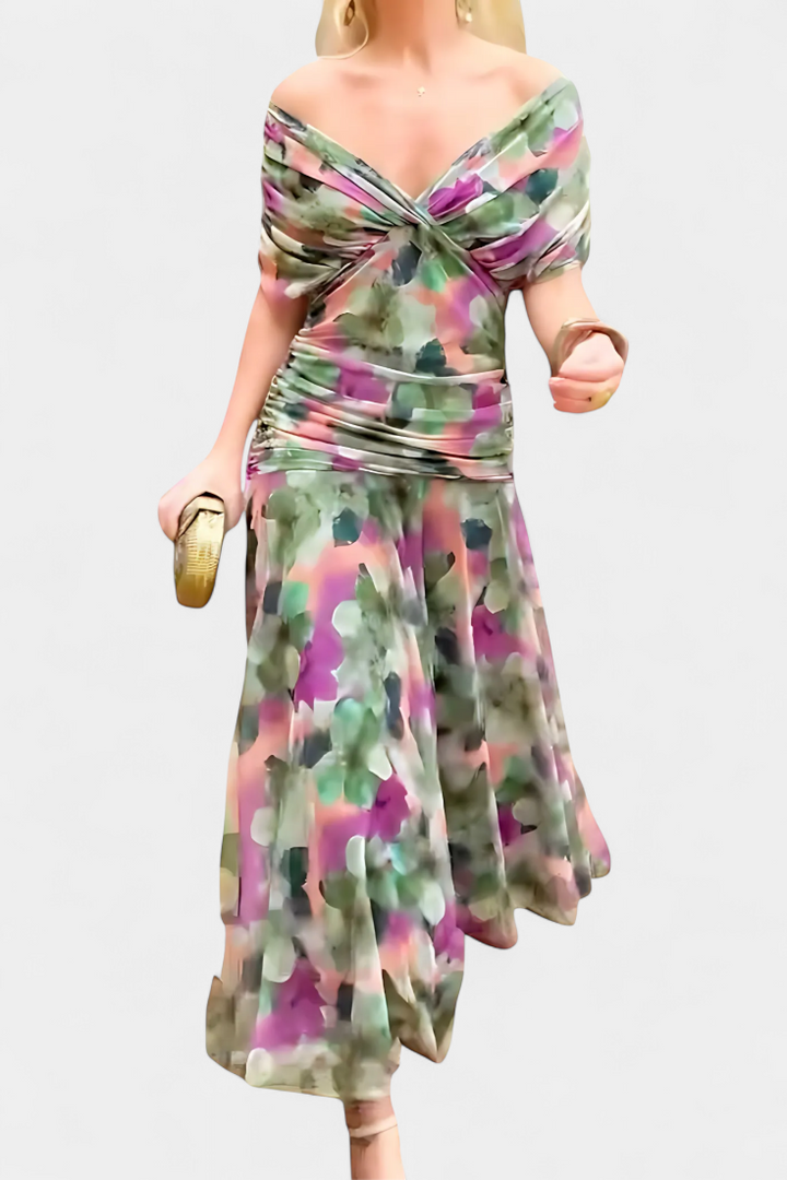 Camille | Robe drapée cache-cœur
