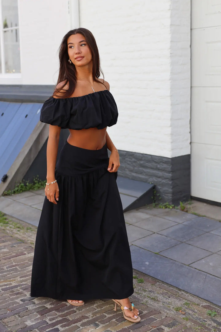 Maxi Rok Ballon Fit Zwart