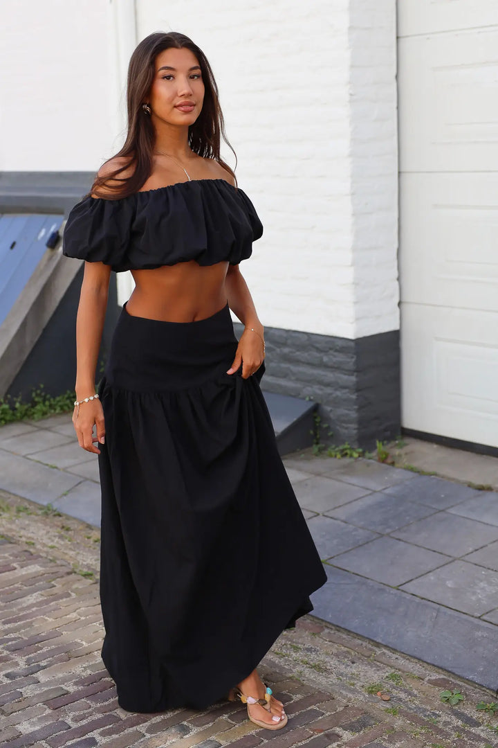 Maxi Rok Ballon Fit Zwart