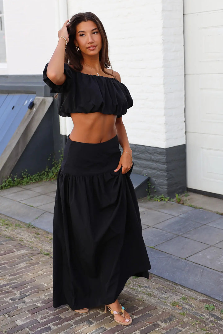 Maxi Rok Ballon Fit Zwart
