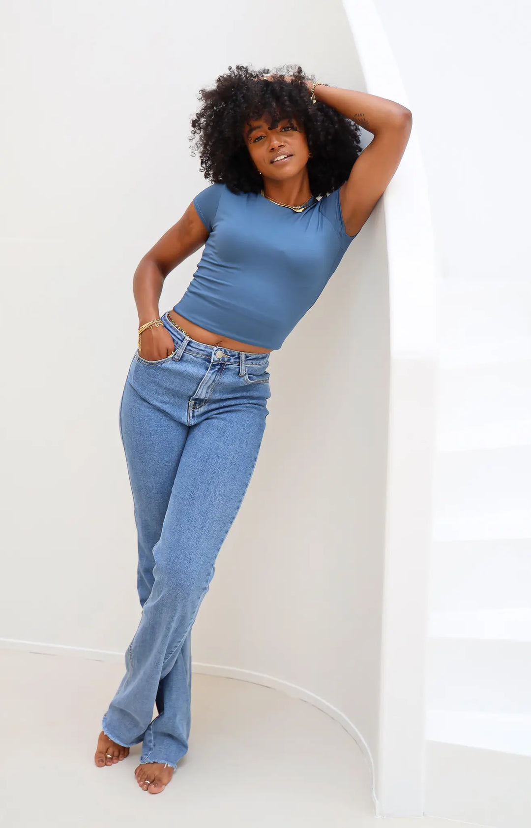 Extra Tall Straight Stretch Jeans Blauw 2606