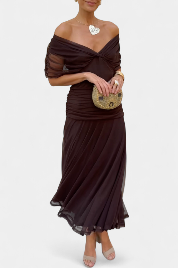 Camille | Robe drapée cache-cœur