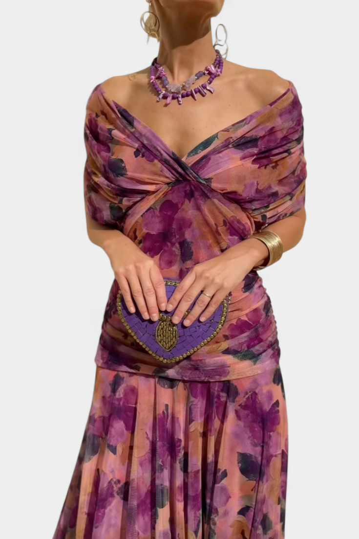 Camille | Robe drapée cache-cœur