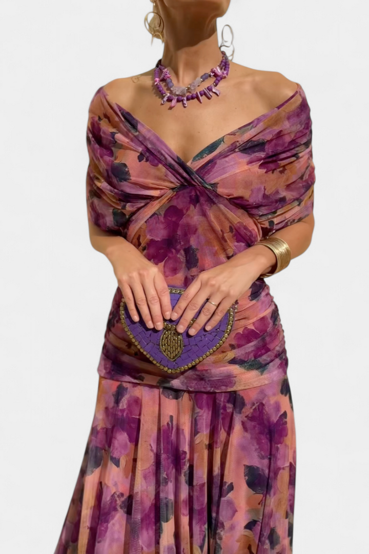 Camille | Robe drapée cache-cœur