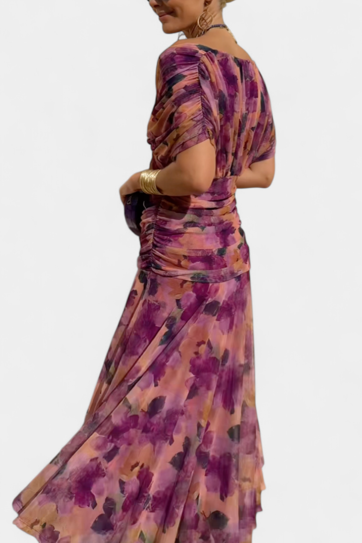 Camille | Robe drapée cache-cœur