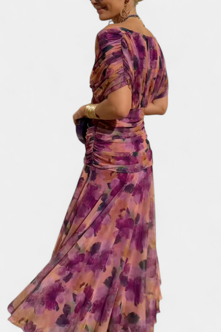 Camille | Robe drapée cache-cœur