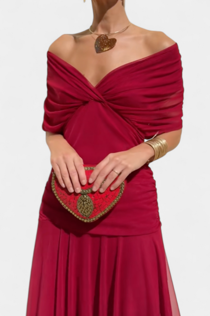 Camille | Robe drapée cache-cœur