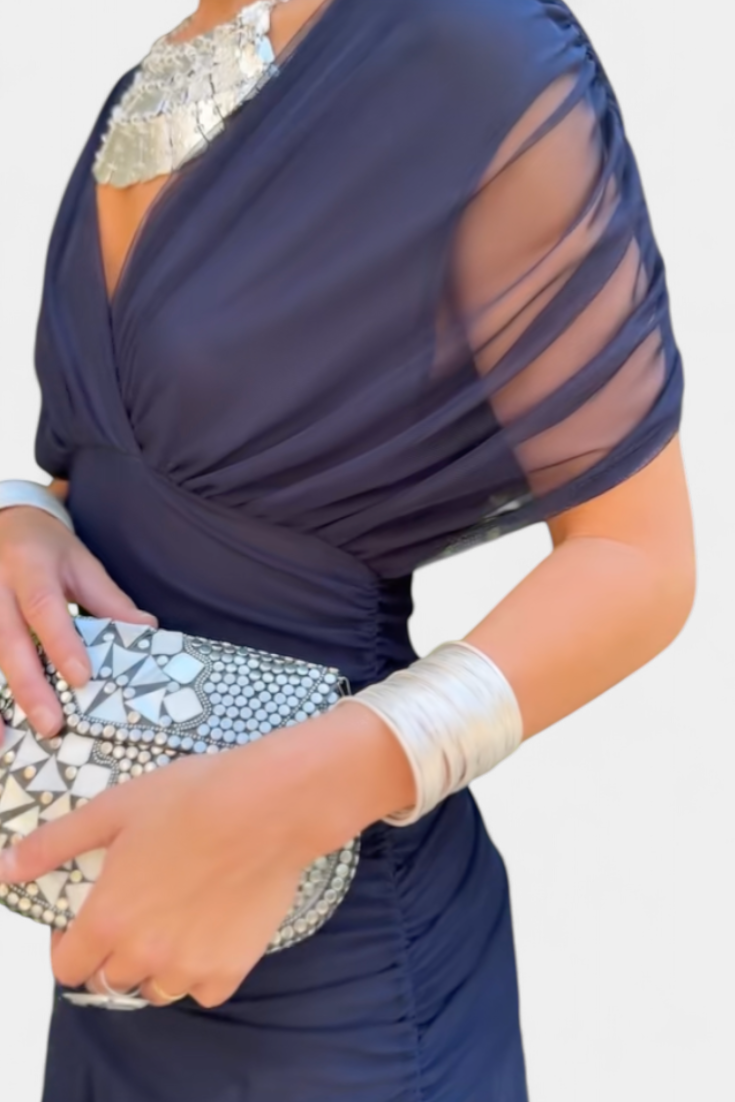 Camille | Robe drapée cache-cœur