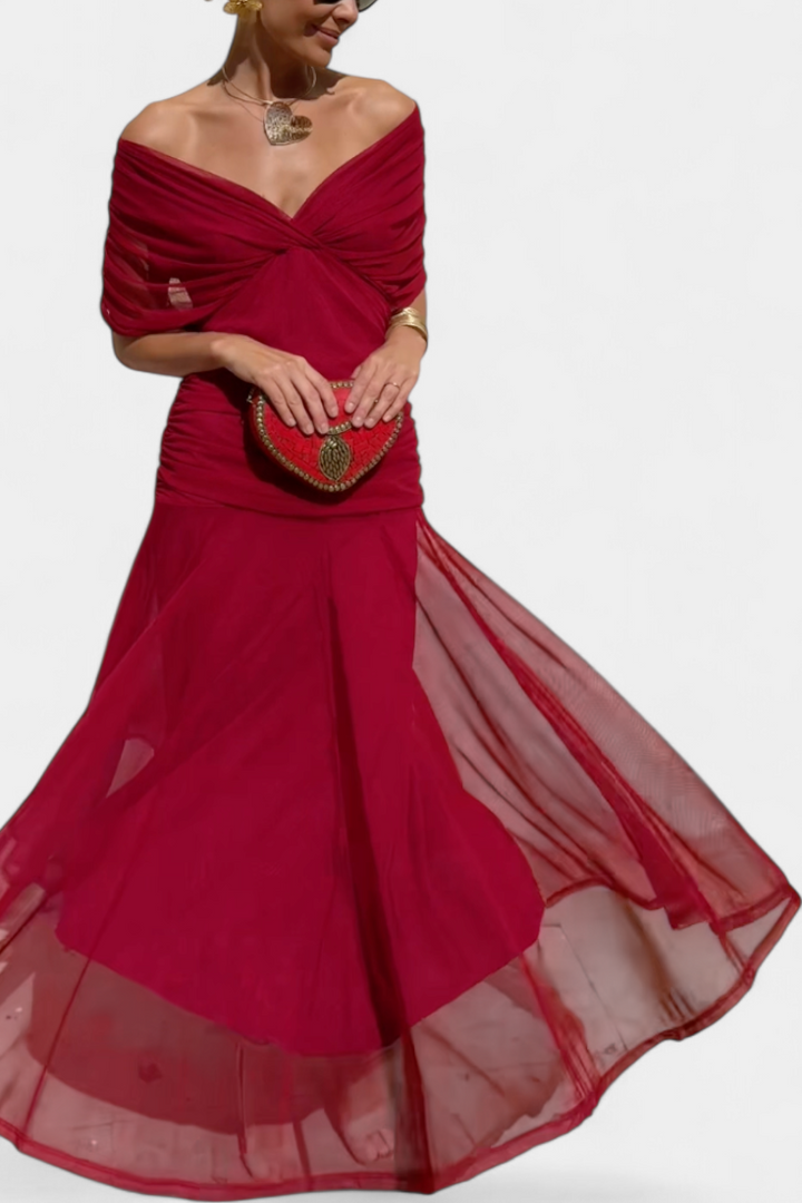 Camille | Robe drapée cache-cœur