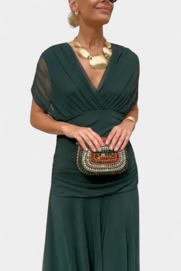 Camille | Robe drapée cache-cœur