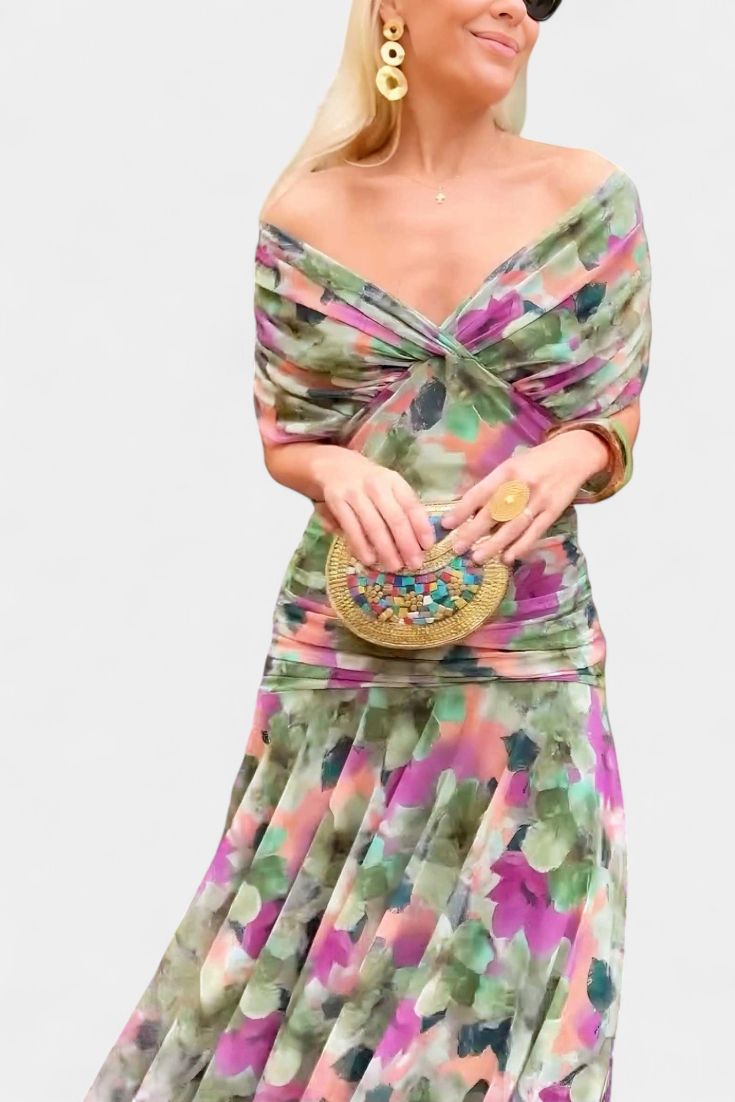 Camille | Robe drapée cache-cœur