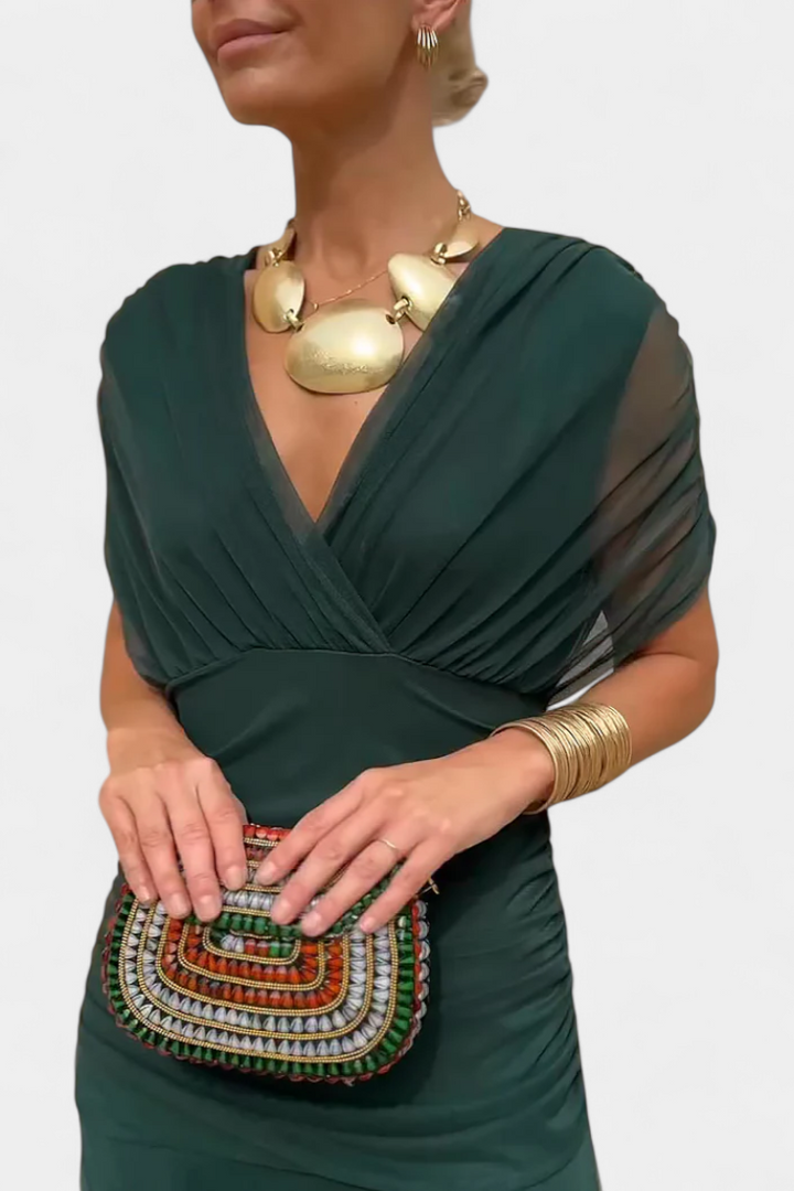 Camille | Robe drapée cache-cœur