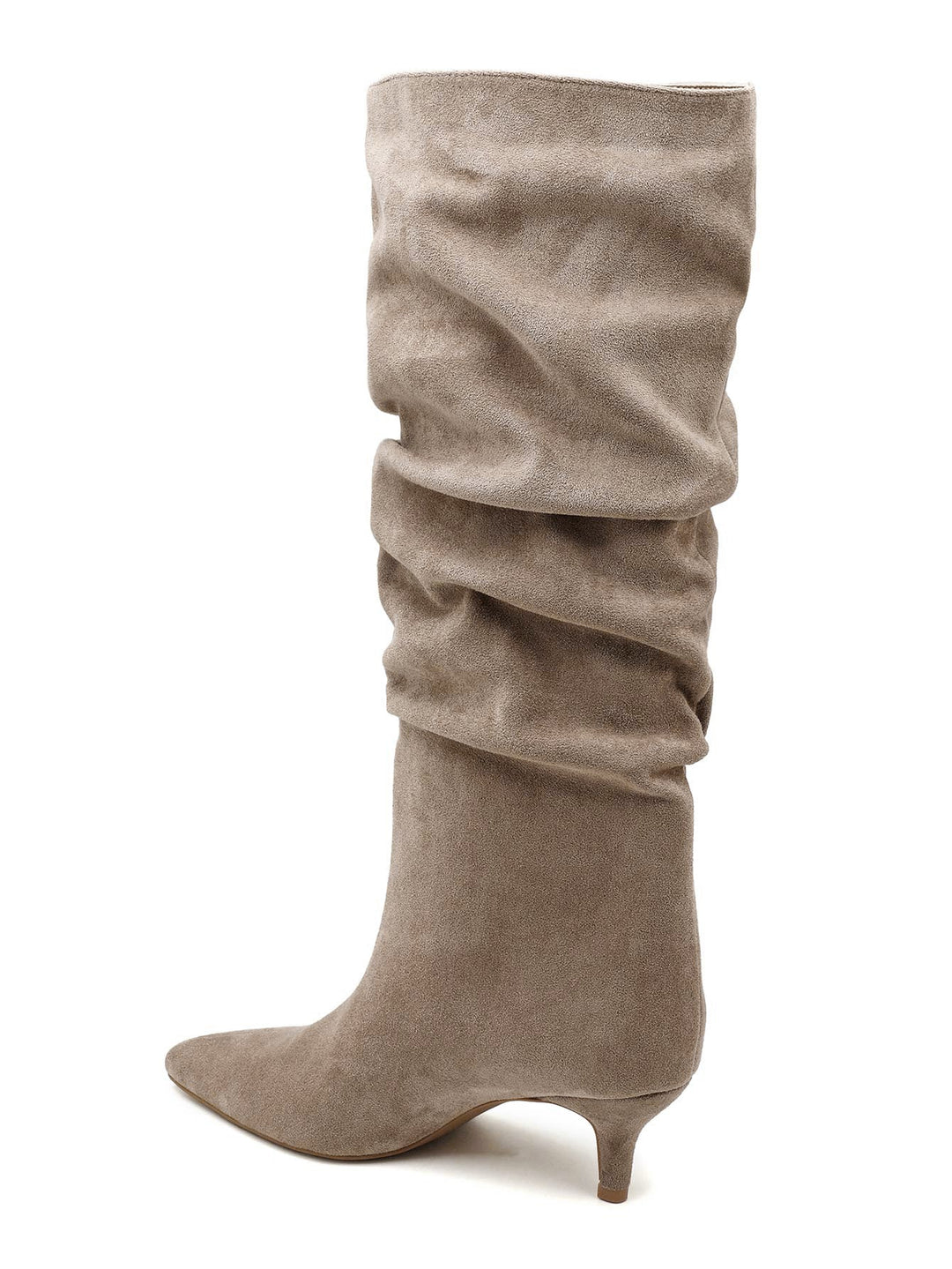 Slouchy Suede Look Laarzen Beige