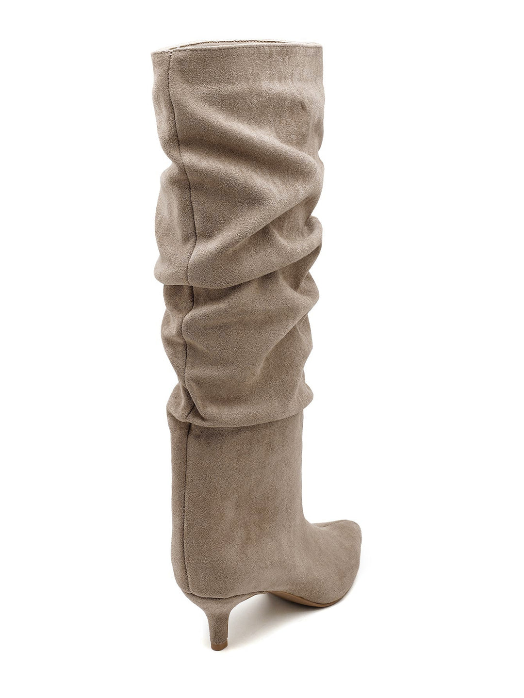 Slouchy Suede Look Laarzen Beige