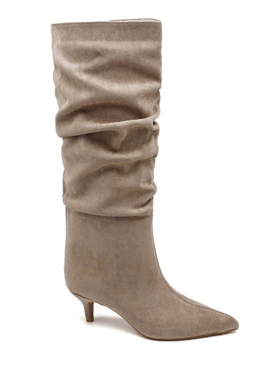 Slouchy Suede Look Laarzen Beige
